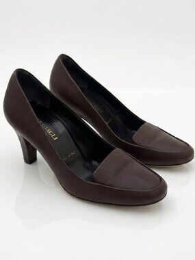 BRUNO MAGLI Leather Heels Shoes Brown 37 / 6.5 US